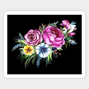 Decorative Colorful Hand Drawn Flowers Magnet